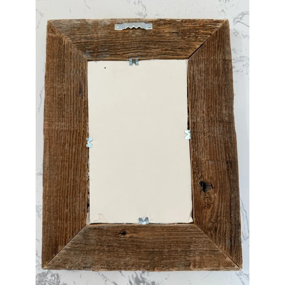Handmade Vintage‎ Barn Wood Hanging Frame Ring Holder